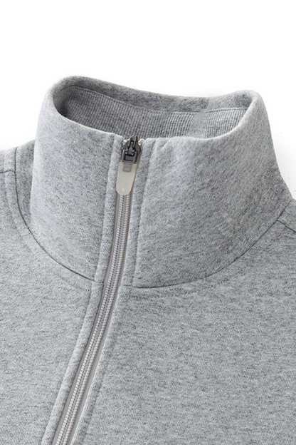 Women's Fall Winter Half-Zip Cropped Athletic 2-Piece Set