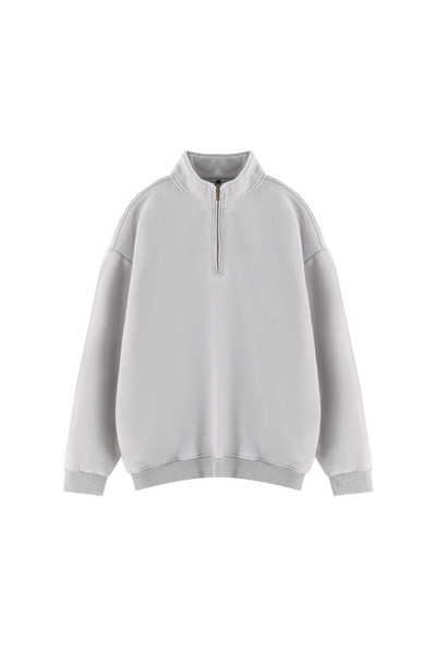 Men Fall Clothing Warm Vintage Washed Half Zip Sweatshirt