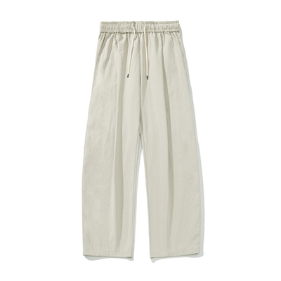 Men's Spring Pleated Loose Curved Wide Solid Pants