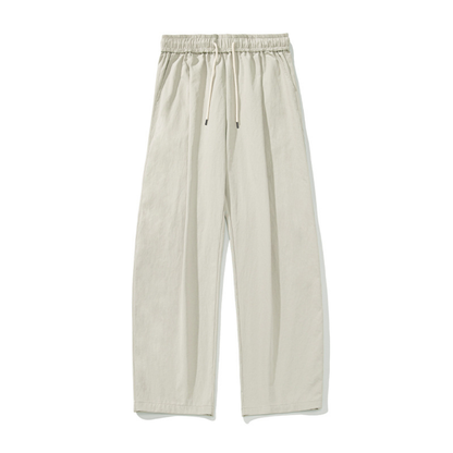 Men's Spring Pleated Loose Curved Wide Solid Pants