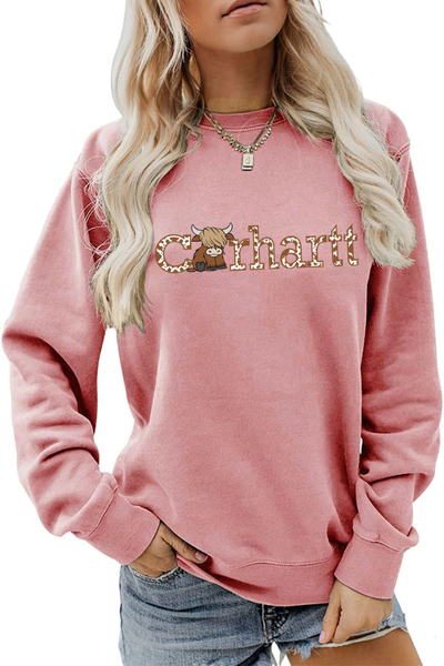 Women Fall Clothing Christmas Highland Cow Sweatshirt