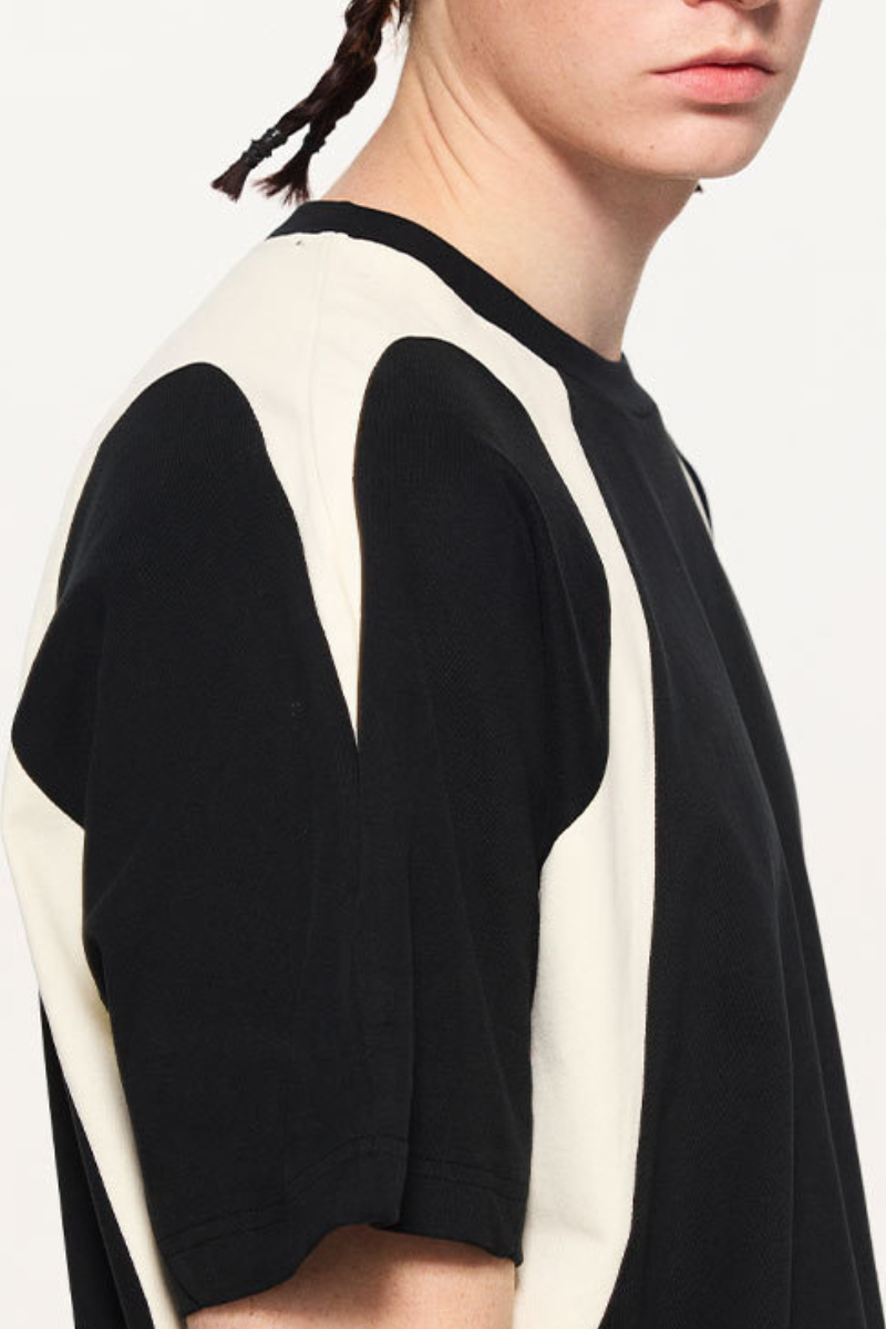 Men's Summer 230g Cotton Colorblock Raglan Loose Crew Tee