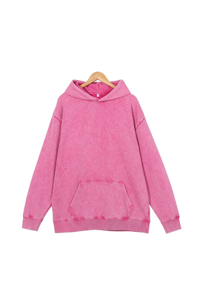 Women Fall 400G Washed Vintage Loopback Pullover Hoodie