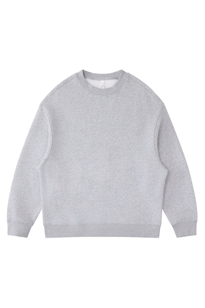 Unisex Fall Winter Fleece-Lined Loose Crewneck Sweatshirt