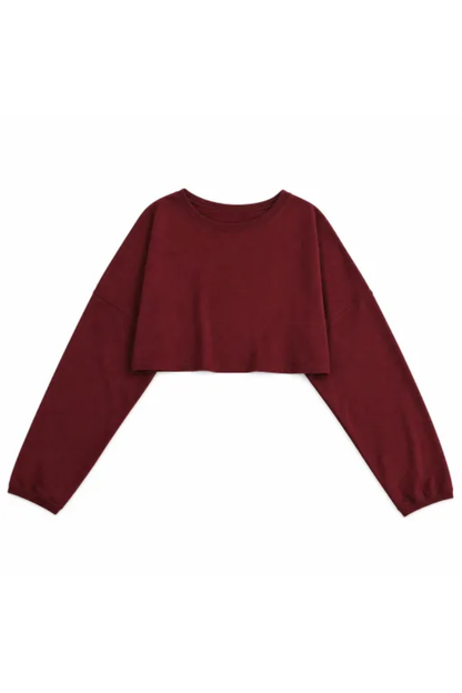 Women Spring Lightweight Cropped Drop Shoulder Workout Top