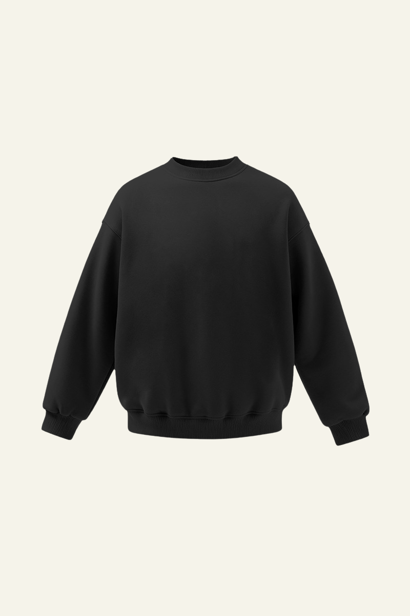 Men's Drop Shoulder Fleece Lined Solid Sweatshirt.