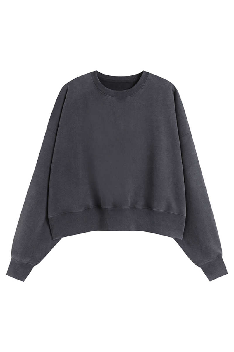 Women's Fall Dazzling-Wash Cropped Crewneck Sweatshirt