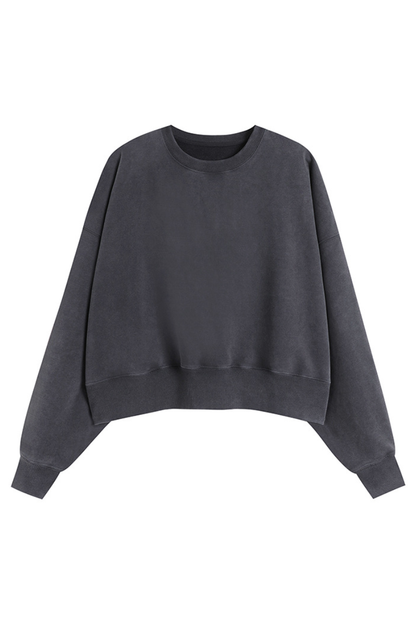 Women's Fall Dazzling-Wash Cropped Crewneck Sweatshirt