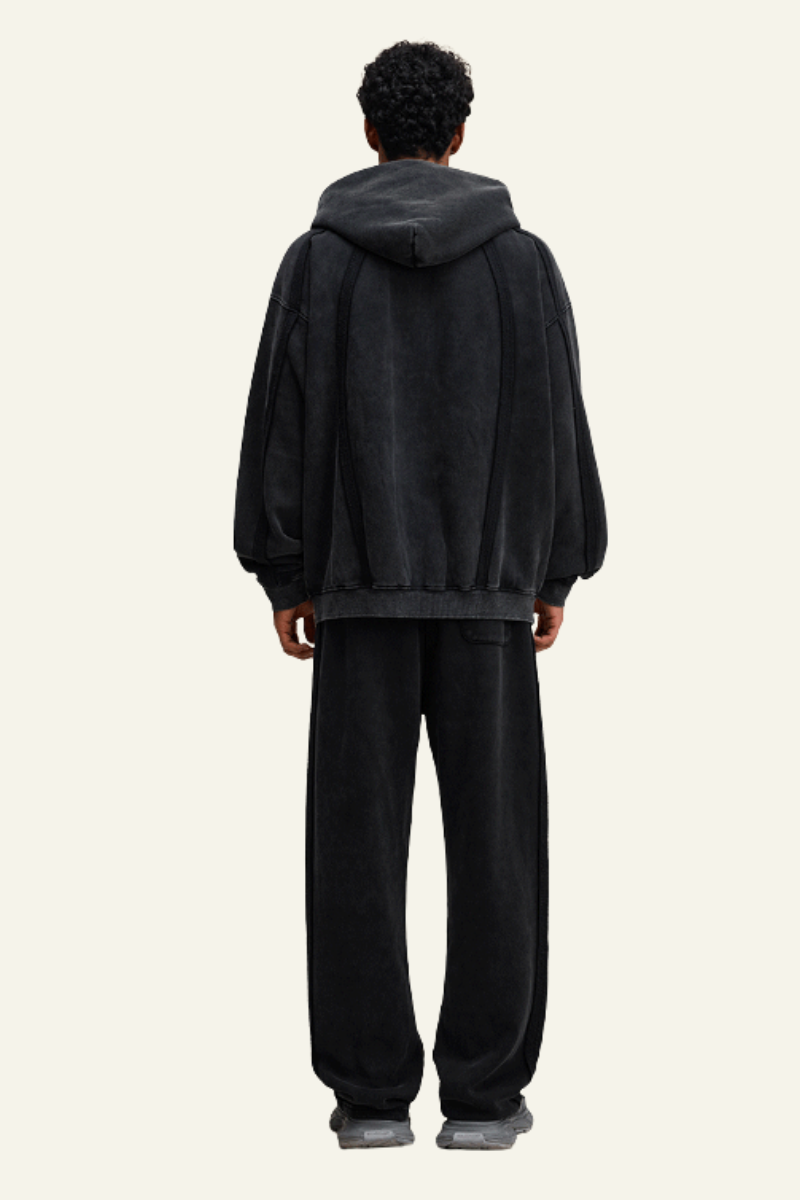 Men's Streetwear Retro Set:Jacket & Straight Leg Pants