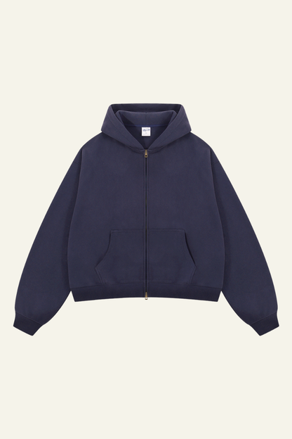 Women's Streetwear Two-Way Zipper Hooded Jacket