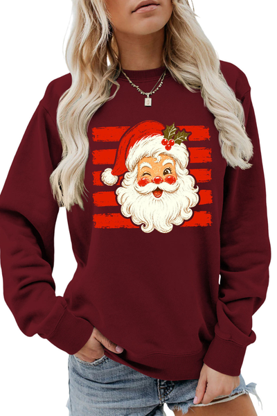 Women Fall Clothing Christmas Santa Graphic Sweatshirt