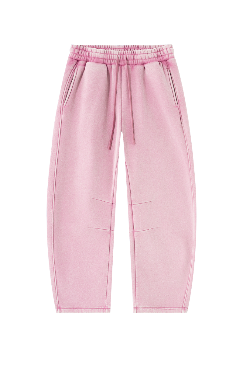Unisex Fall Clothing Fleece-Lined Curved Wide-Leg Pants