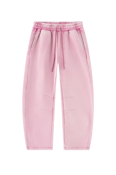 Unisex Fall Clothing Fleece-Lined Curved Wide-Leg Pants