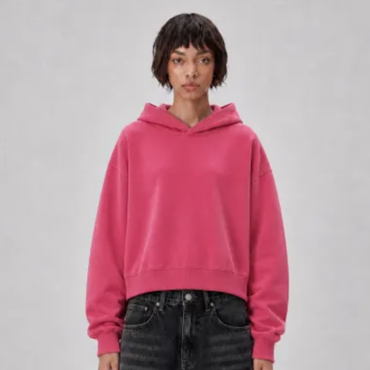 Women's Fall Dazzling-Wash Cropped Pullover Hoodie