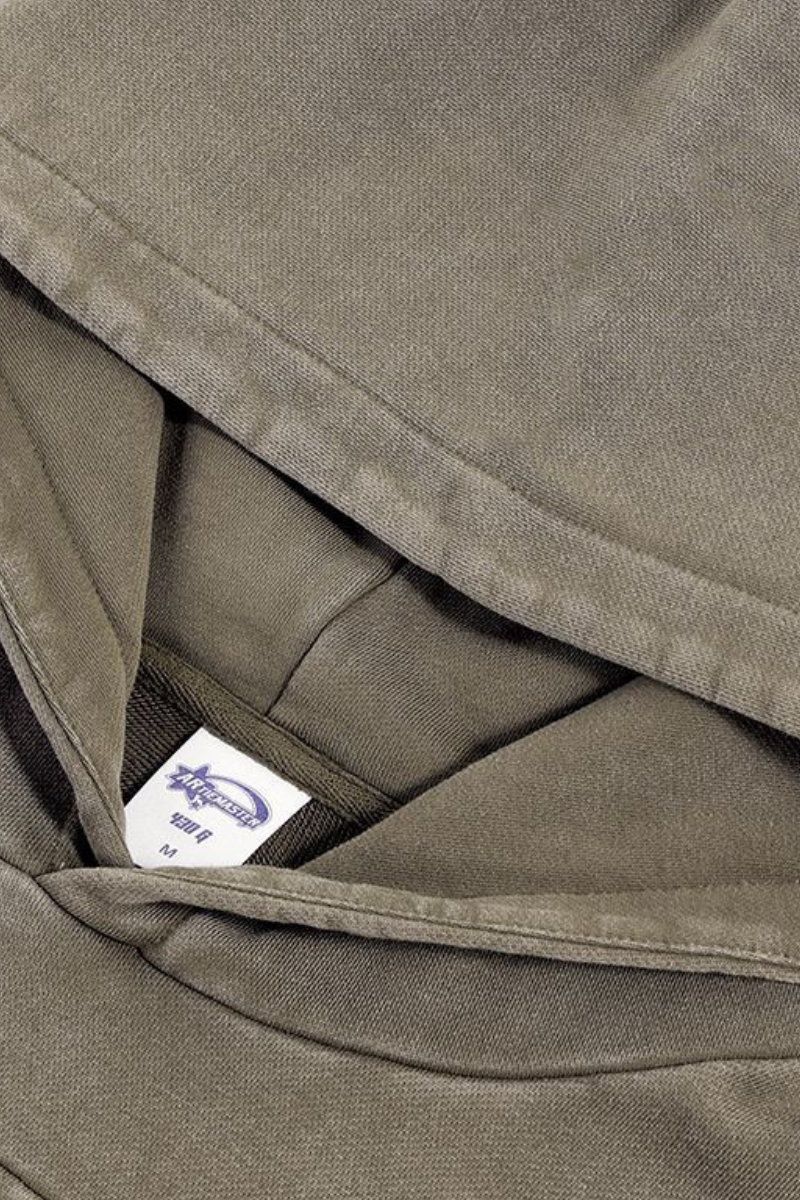 Men's Cotton Streetwear Washed Drop-Shoulder Hoodie