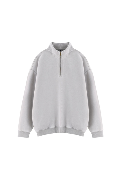 Women Fall Clothing Warm Fleece Vintage Half Zip Sweatshirt