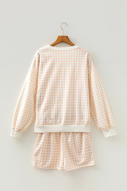 Women's Plaid Multi Pocket Fall Casual 2 Piece Set