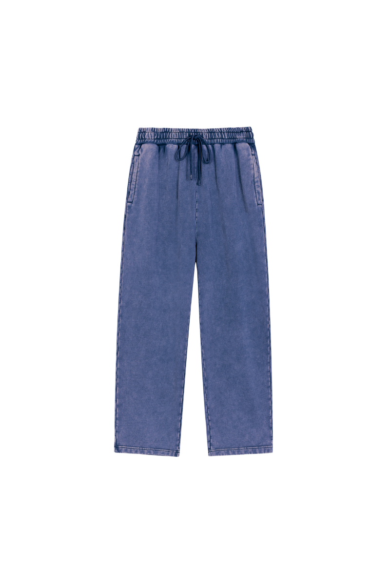 Unisex Fall Snow-Wash Straight-Leg Cotton Sweatpants