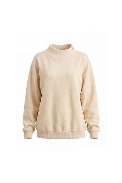 Unisex All Season Soft Mock-Neck Loose Fit Sweatshirt