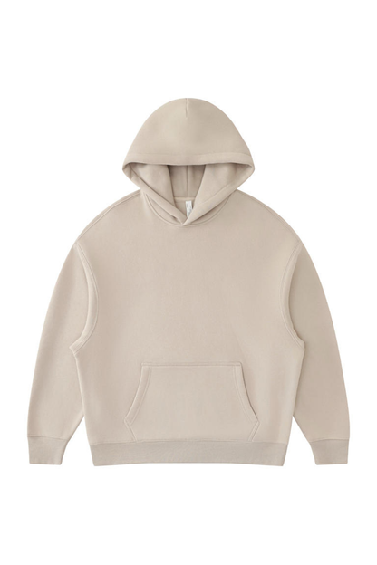 Unisex Fall Winter Oversized Solid Kangaroo-Pocket Hoodie