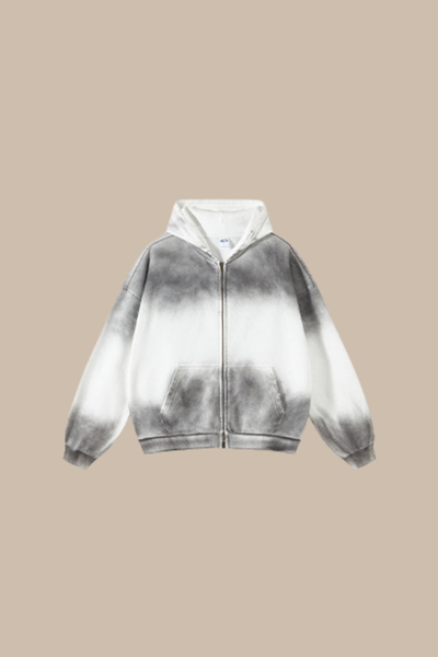 Women's Cotton Gradient-Dyed Vintage  Full-Zip Hooded Jacket