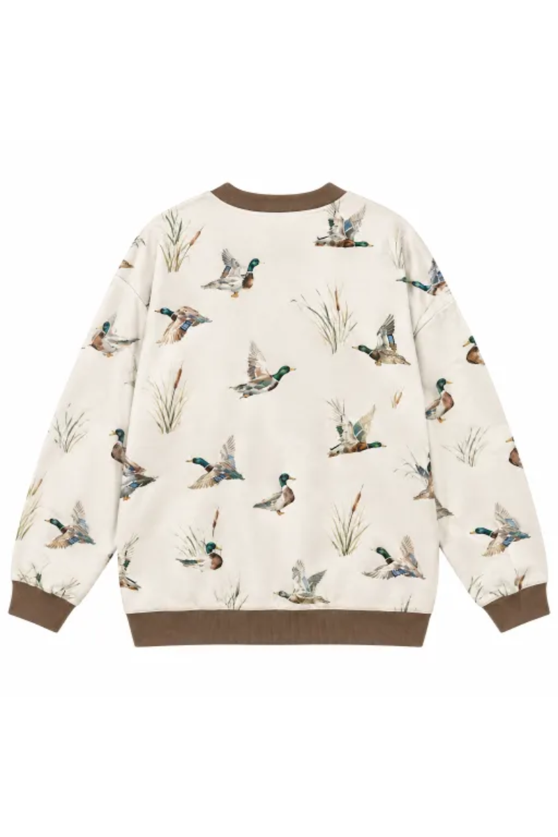 Women Fall Clothing Western Floral Print Crew Sweatshirt