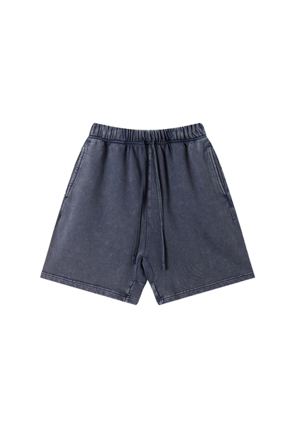 Unisex Spring Summer 360g Cotton Washed Drawstring Shorts