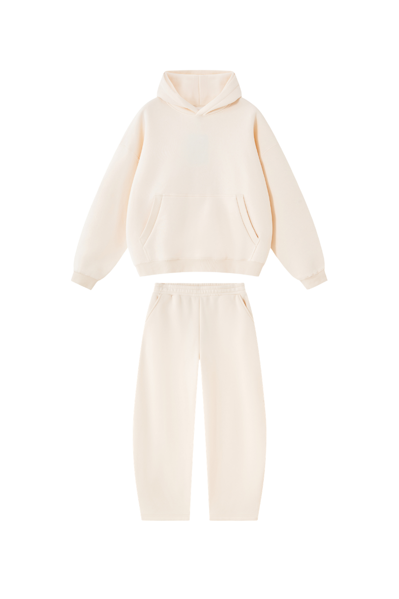 Men Fall Clothing Boxy Fleece Hoodie Wide-Leg Pants Set