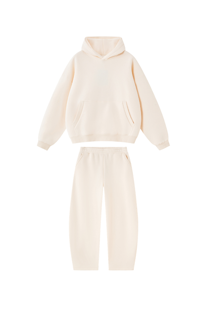 Men Fall Clothing Boxy Fleece Hoodie Wide-Leg Pants Set