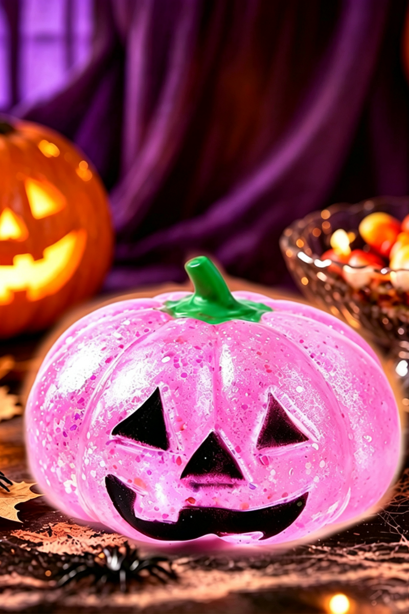 Unisex Fall Halloween Glitter Pumpkin Squishy Fidget Toy