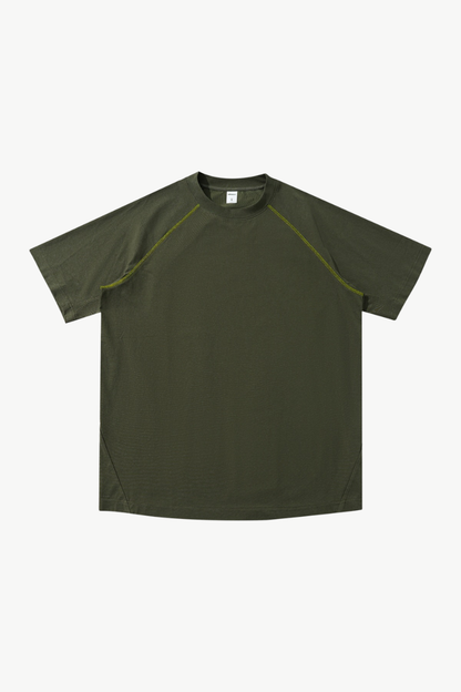 Men's 220g High Stretch Contrast Stitch Raglan Tee