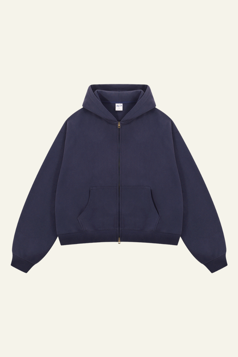 Men's Streetwear Two-Way Zipper Hooded Jacket