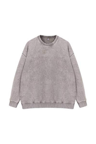 Unisex Fall Clothing Washed Vintage Sweatshirt