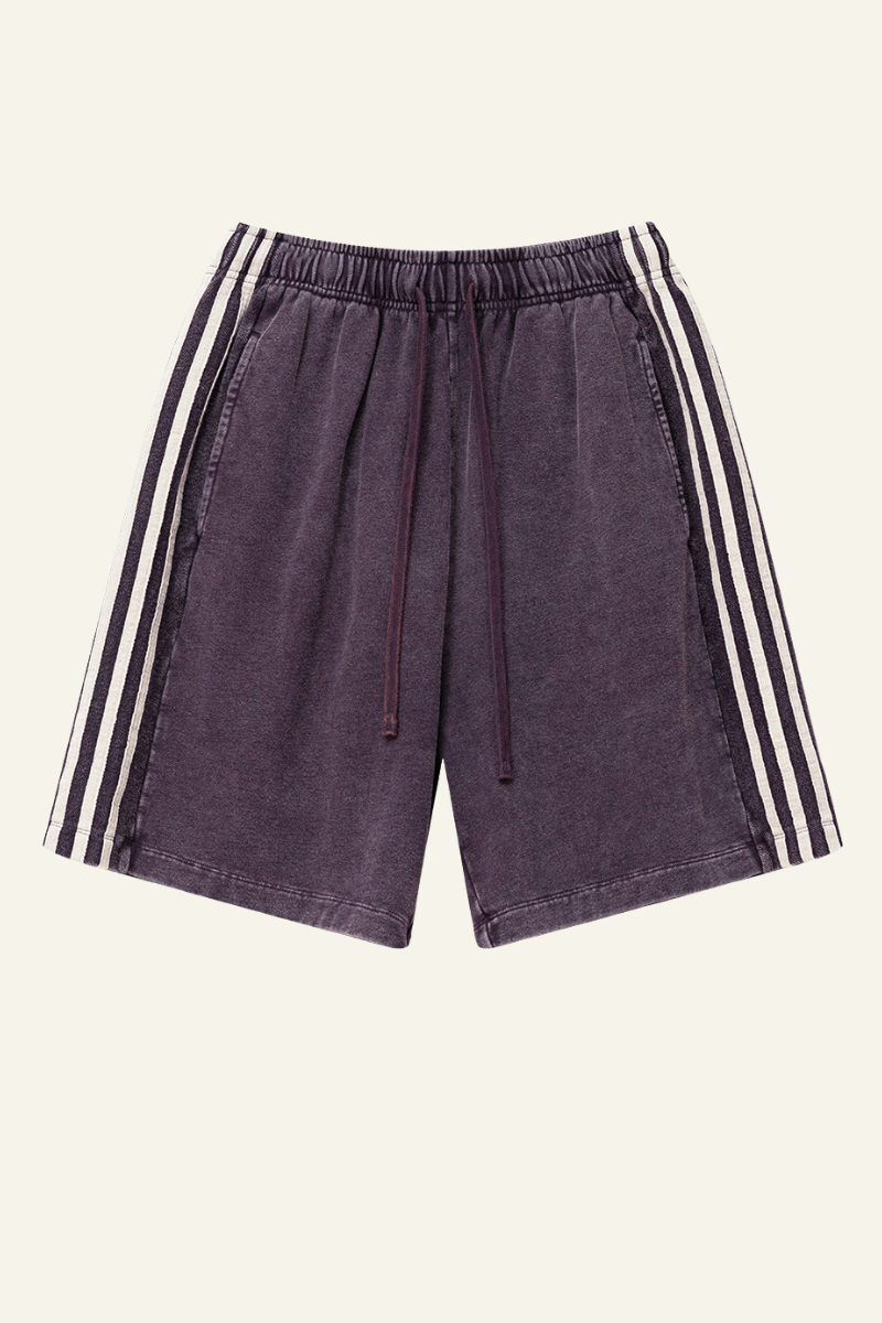 Men's Cotton Streetwear Washed Three side stripes Shorts