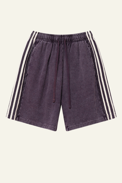 Men's Cotton Streetwear Washed Three side stripes Shorts