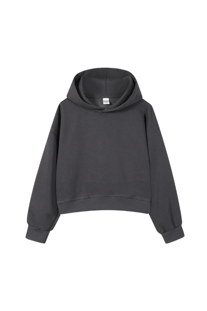 Women Fall 350gsm Cropped Drop Shoulder Pullover Hoodie