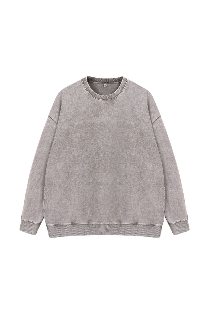 Women Fall Washed Vintage Drop Shoulder Sweatshirt