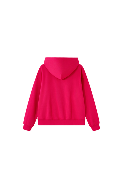 Unisex Fall Clothing Color Block Big Zip Cotton Hoodie