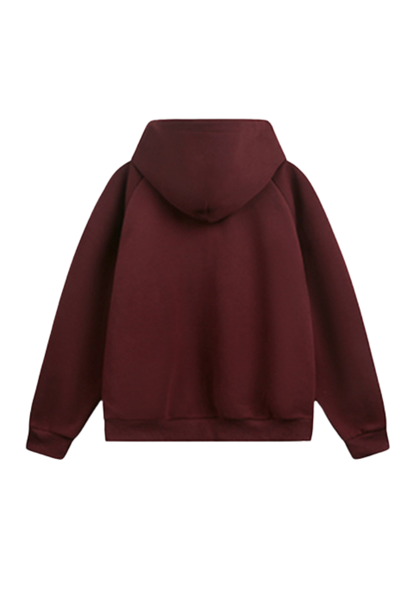 Women Winter Fleece Lined Half Zip High Collar Hoodie