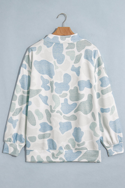 Women's Fall Multi Print Crew Neck Long Sleeve Sweatshirt