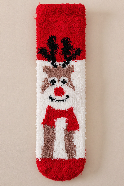 Unisex Winter Christmas Coral Fleece Warm Sleep Mid Socks