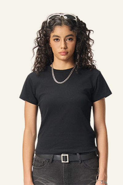 Women's Straight-shouldered spicy short-sleeved T-shirt