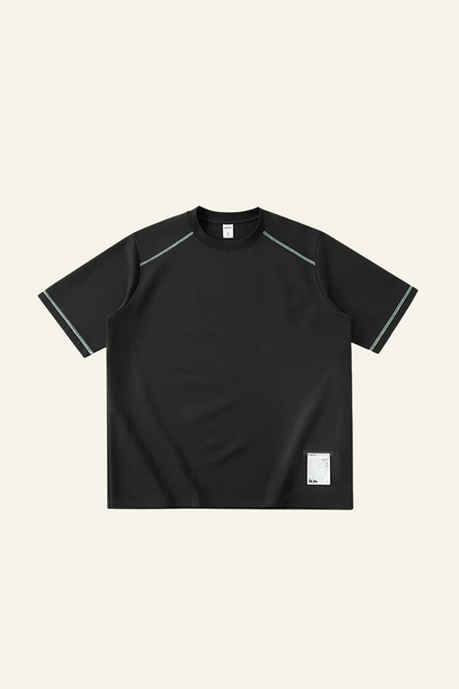 Men's Streetwear Color-Blocked Stripe Sport T-shirt