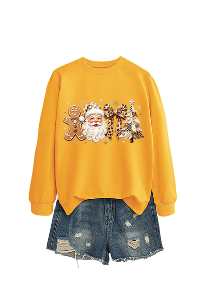 Unisex Fall Clothing Christmas Santa Bow Sweatshirt