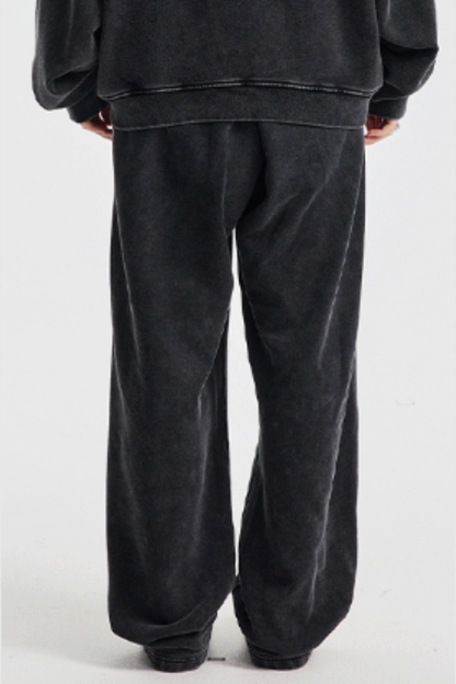 Men's Cotton  Streetwear Washed Distressed Wide Leg Pants