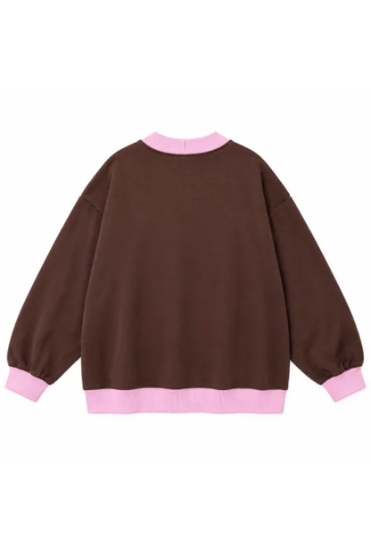 Women Fall Clothing Oversized Color Block Sweatshirt