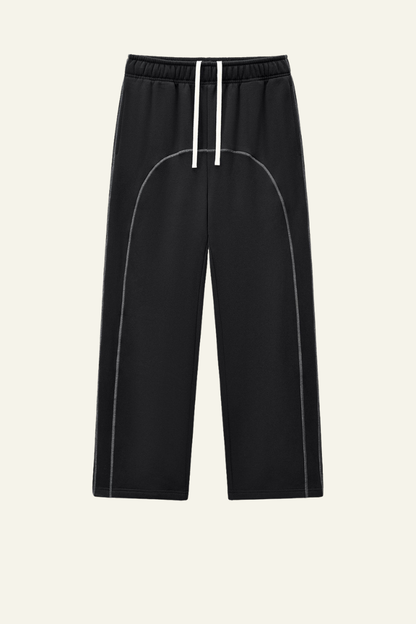 Men's Streetwear  Color-Block Elastic Wide-leg Casual Pants.