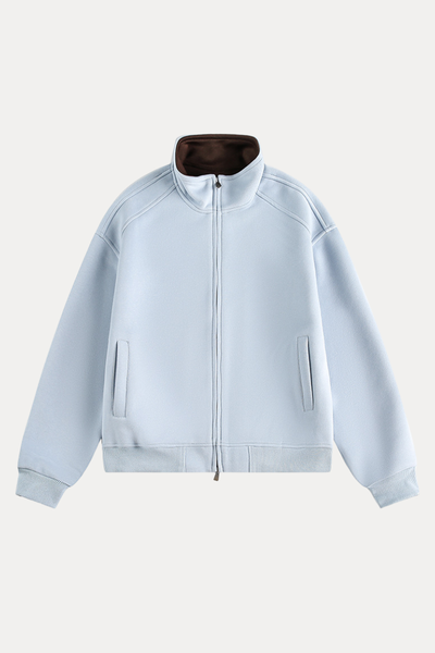Unisex American Retro Stand Collar Zip Loose Hoodie Cleanfit