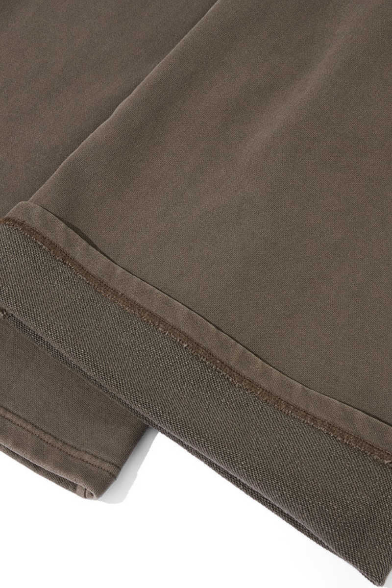 Men's Fall Winter Cotton Webbing Washed Loose Straight Pants