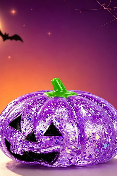 Unisex Fall Halloween Glitter Pumpkin Squishy Fidget Toy